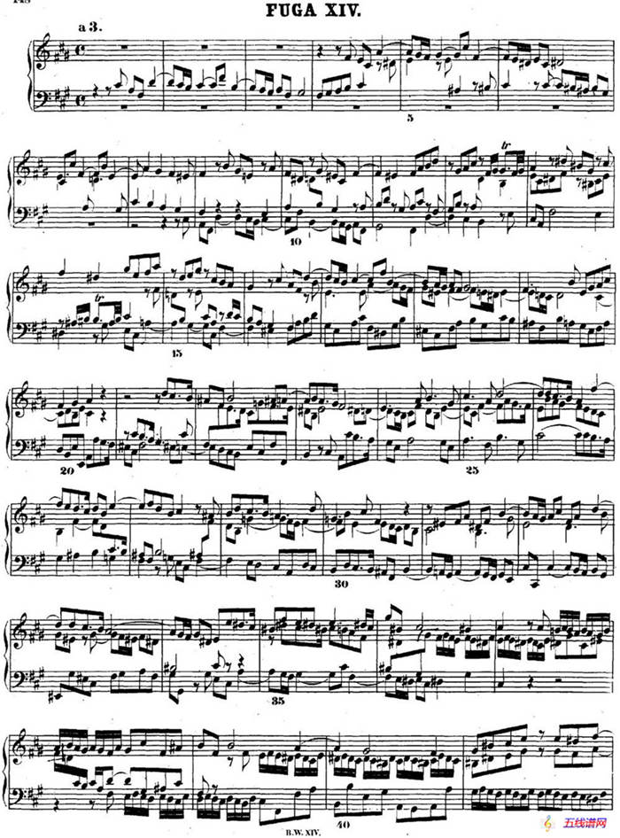巴赫《平均律钢琴曲集·第二卷》之赋格曲（NO.14）
