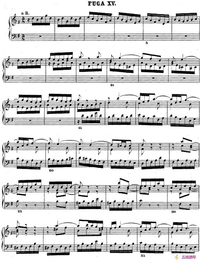 巴赫《平均律钢琴曲集·第二卷》之赋格曲（NO.15）
