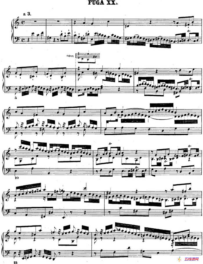 巴赫《平均律钢琴曲集·第二卷》之赋格曲（NO.20）