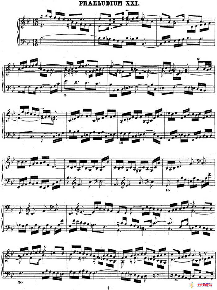 巴赫《平均律钢琴曲集·第二卷》之前奏曲（NO.21）