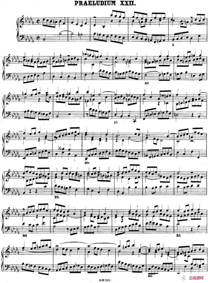 巴赫《平均律钢琴曲集·第二卷》之前奏曲（NO.22）