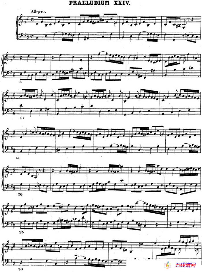 巴赫《平均律钢琴曲集·第二卷》之前奏曲（NO.24）