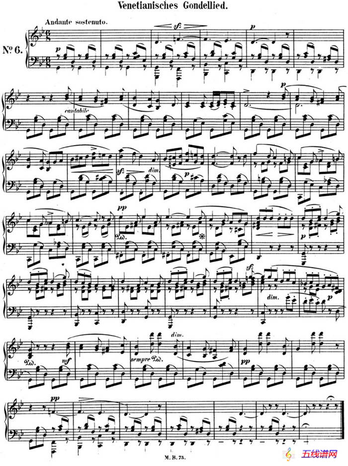 门德尔松无词歌Op.19（NO.6）