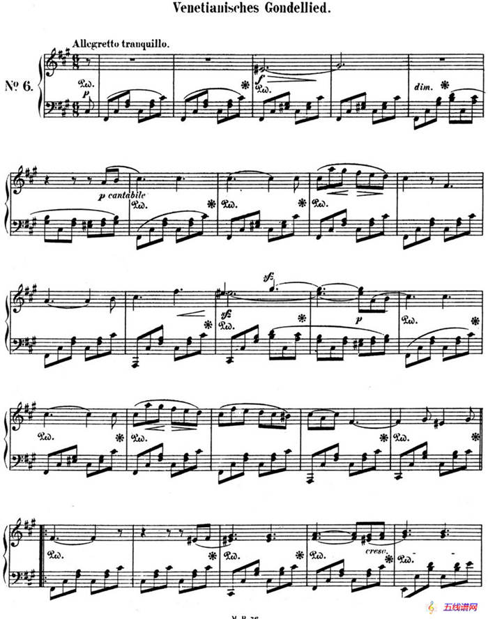 门德尔松无词歌Op.30（NO.6）
