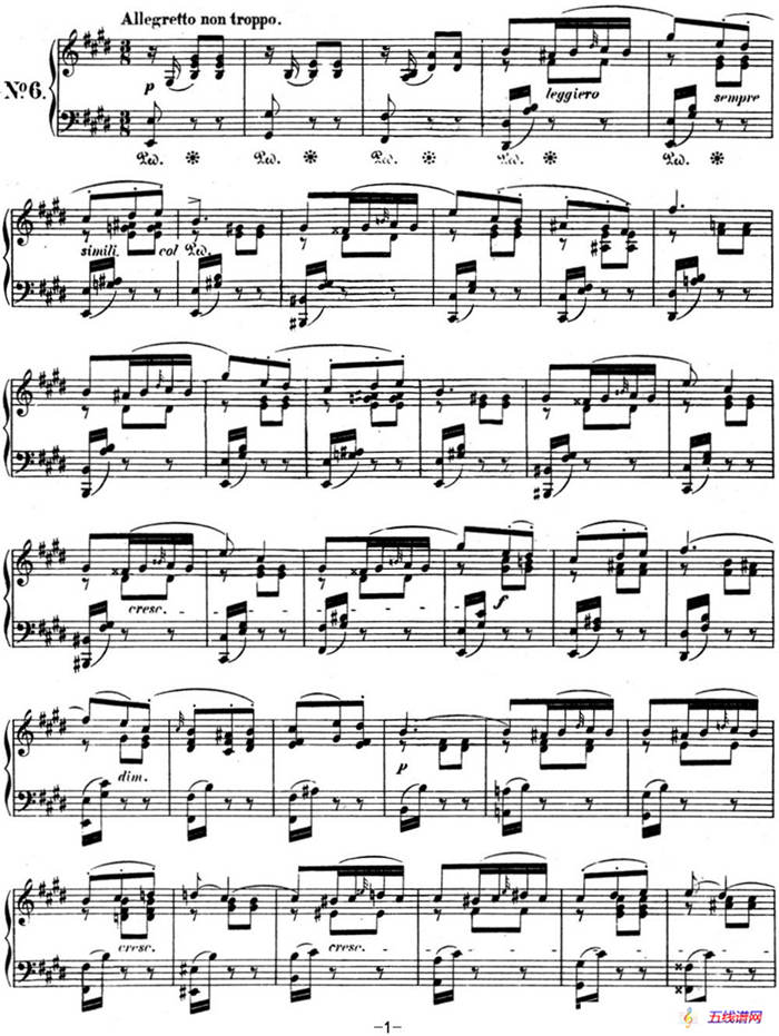 门德尔松无词歌Op.67（NO.6）