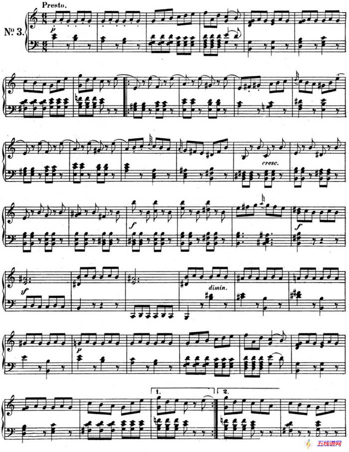 门德尔松无词歌Op.102（NO.3）