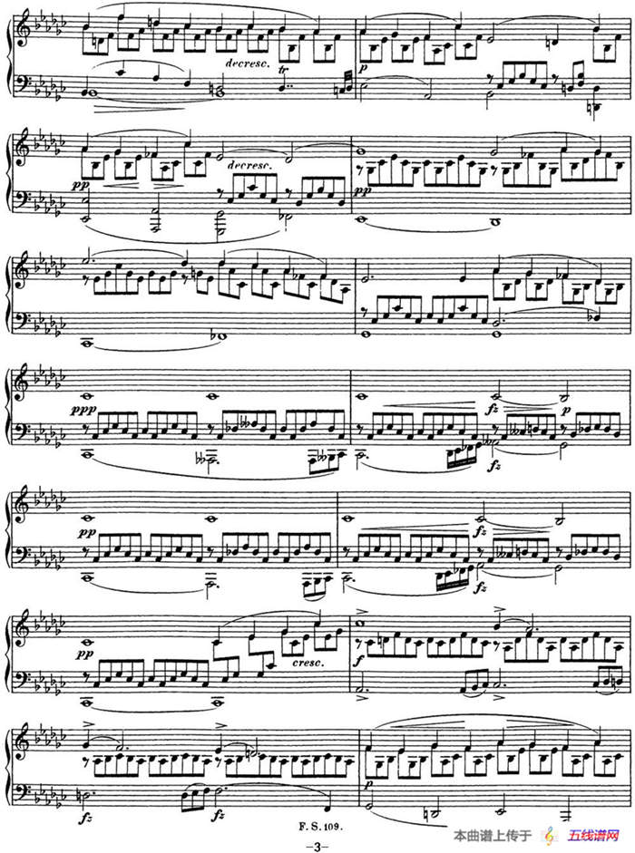 舒伯特降G大调即兴曲D.899，Op.90（NO.3）