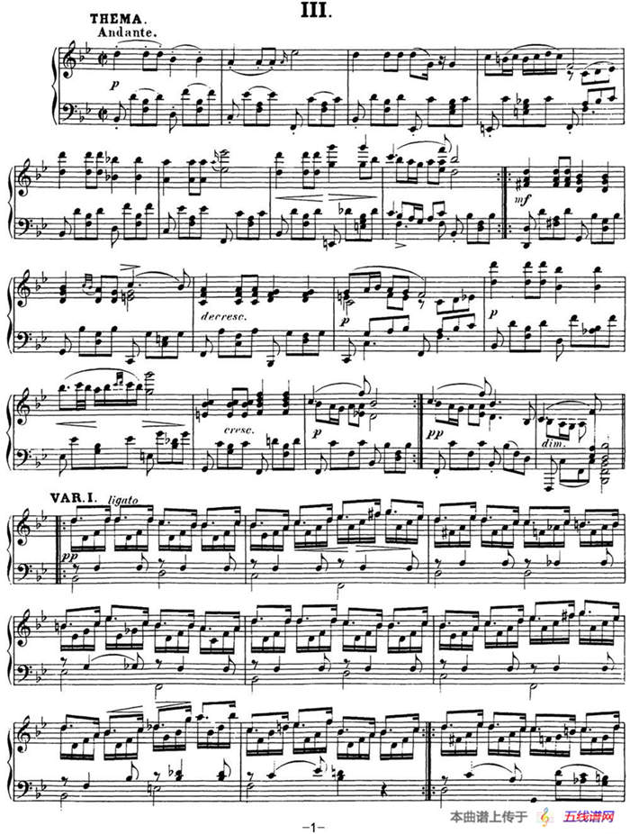 舒伯特降B大调即兴曲D.935，Op.142（NO.3）