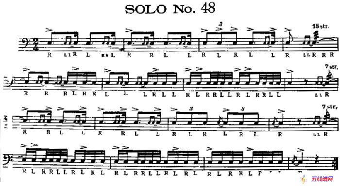 美国军鼓 SOLO No.46-50（爵士鼓谱）