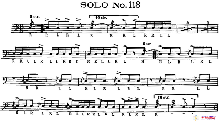 美国军鼓 SOLO No.116-120（爵士鼓谱）