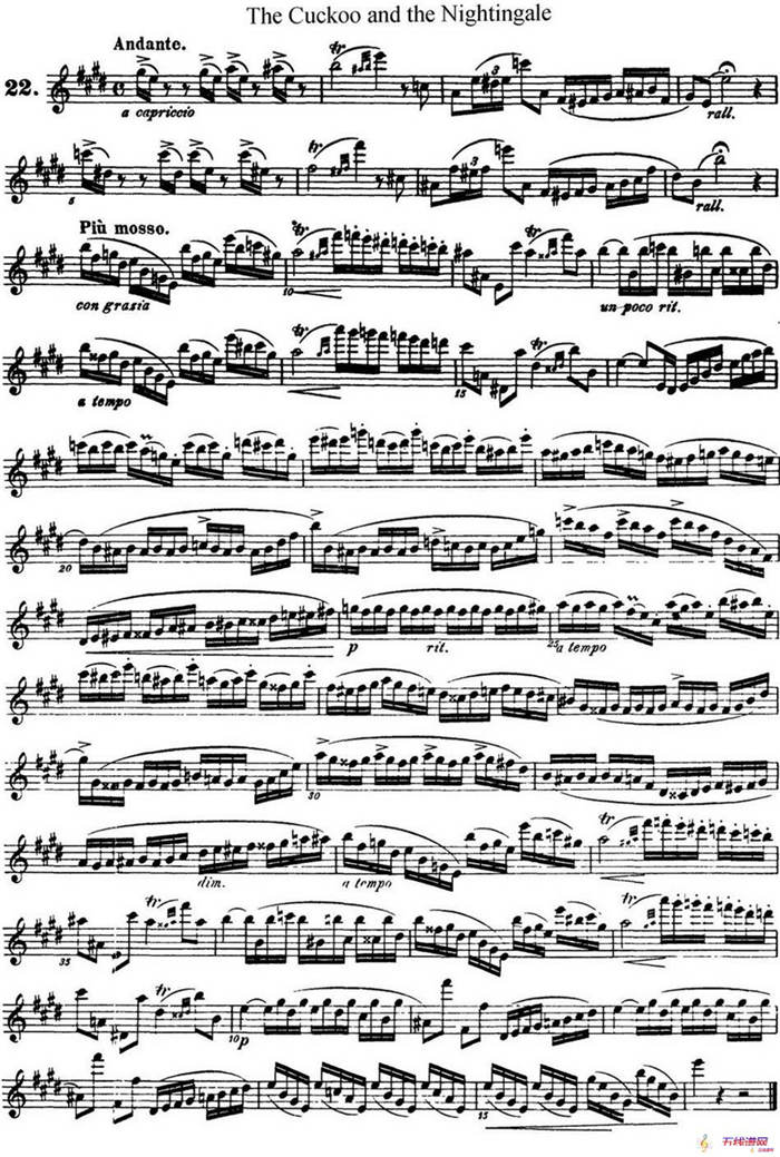 柯勒25首浪漫长笛练习曲作品66号（NO.22）