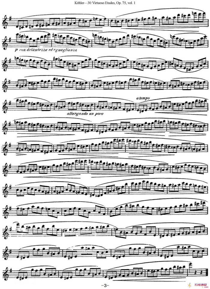 柯勒30首高级长笛练习曲作品75号（NO.10）