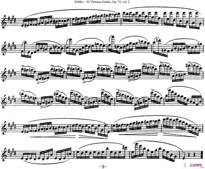 柯勒30首高级长笛练习曲作品75号（NO.13）