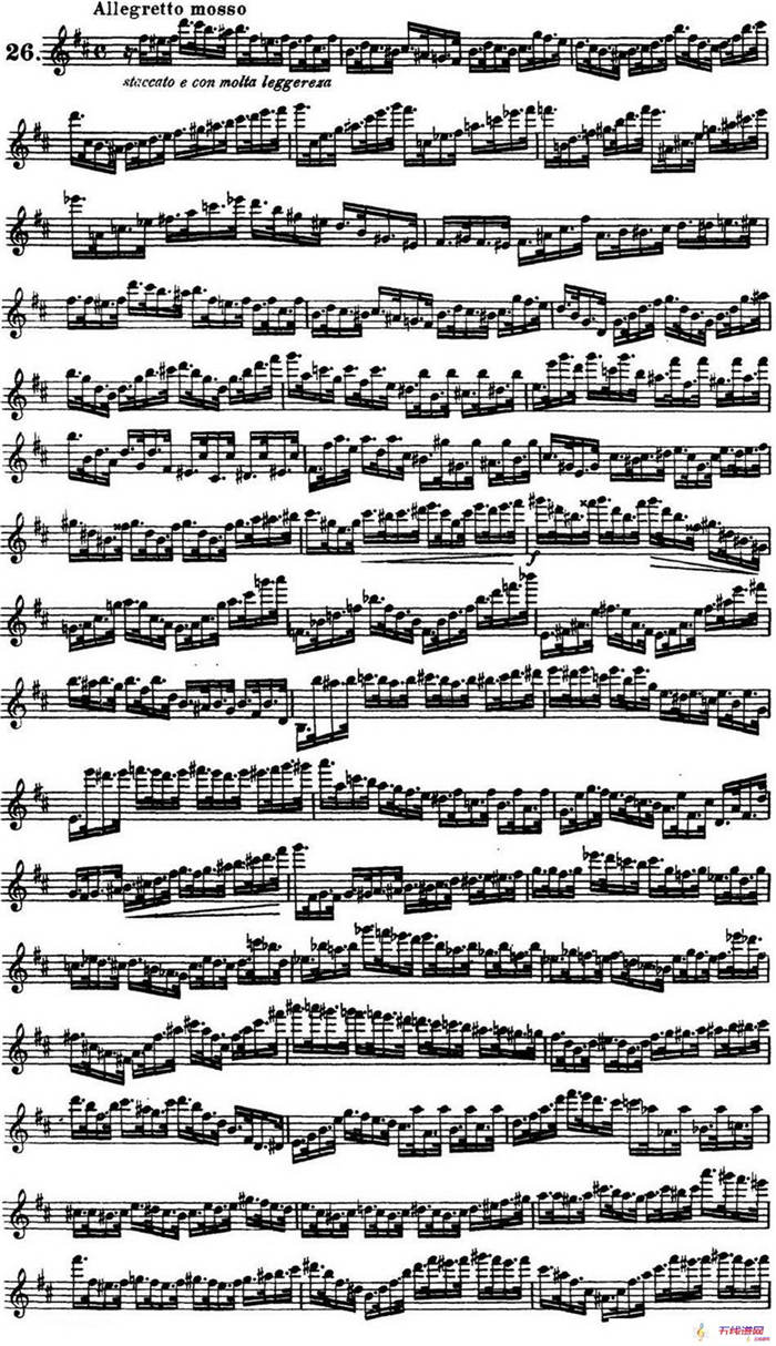 柯勒30首高级长笛练习曲作品75号（NO.26）