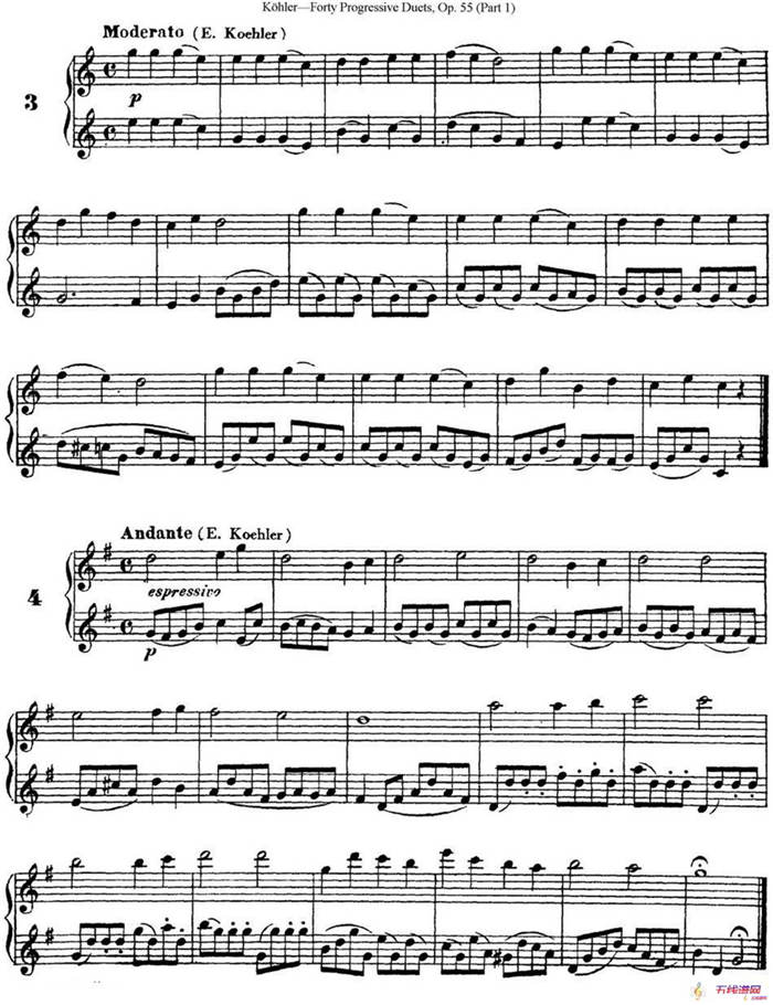 柯勒40首长笛提高练习曲OP.55（NO.3-NO.4）