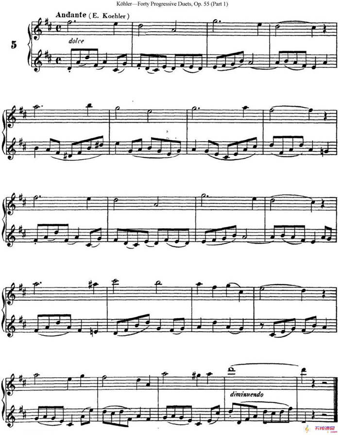 柯勒40首长笛提高练习曲OP.55（NO.5）