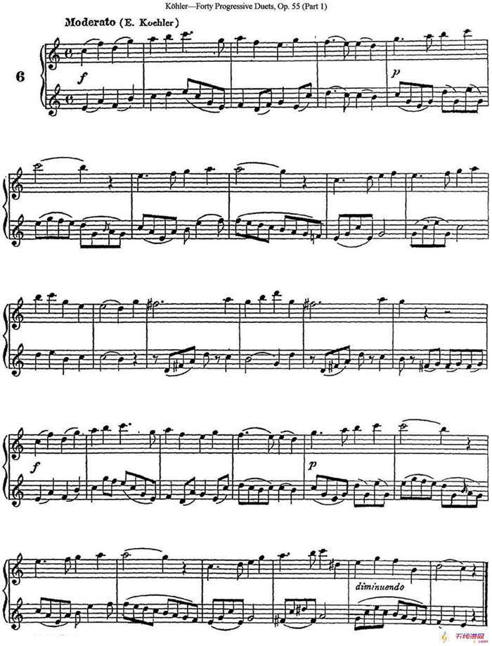 柯勒40首长笛提高练习曲OP.55（NO.6）