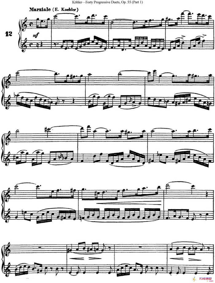 柯勒40首长笛提高练习曲OP.55（NO.12）