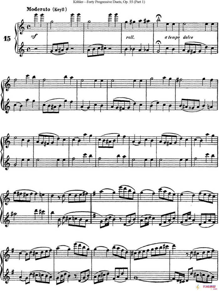 柯勒40首长笛提高练习曲OP.55（NO.15）