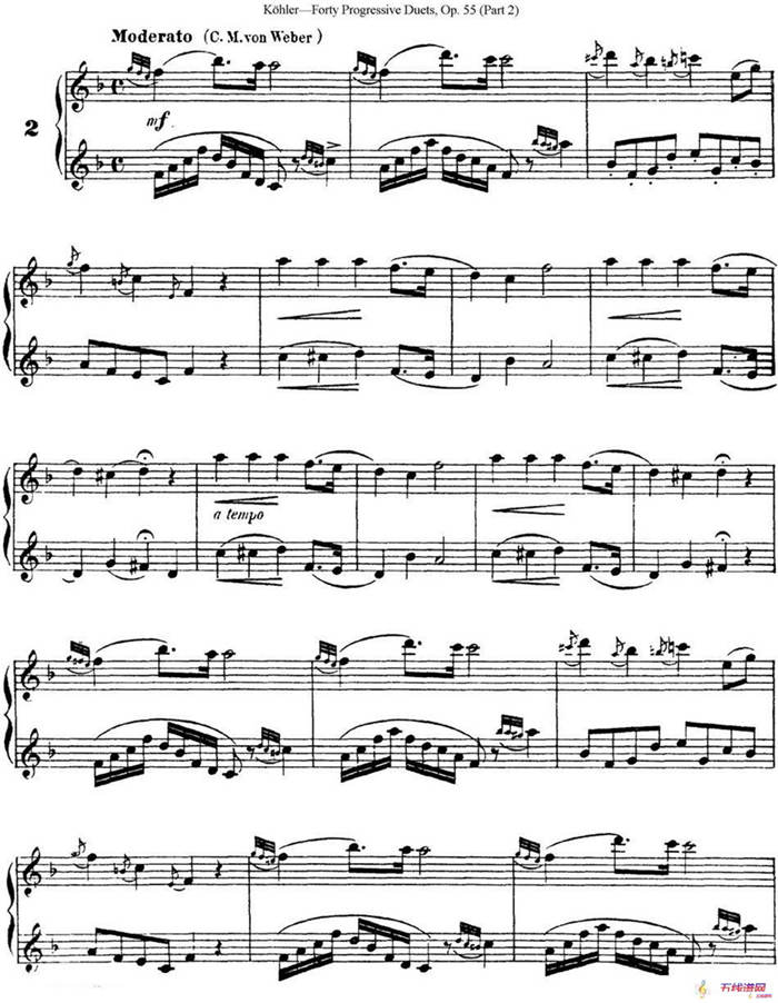 柯勒40首长笛提高练习曲OP.55（二重奏）（NO.2）