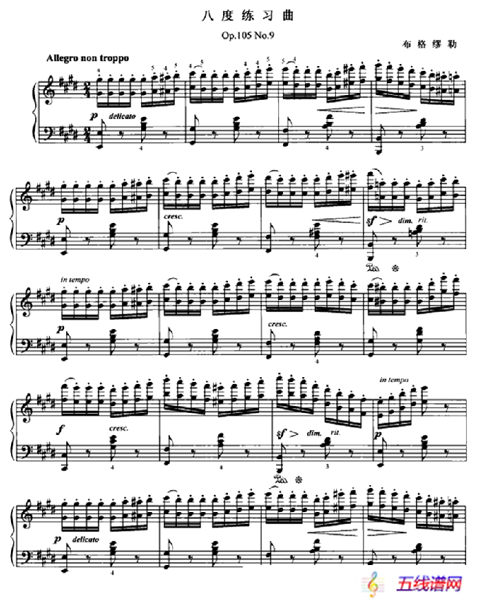 布格缪勒八度练习曲（Op.105 No.9）