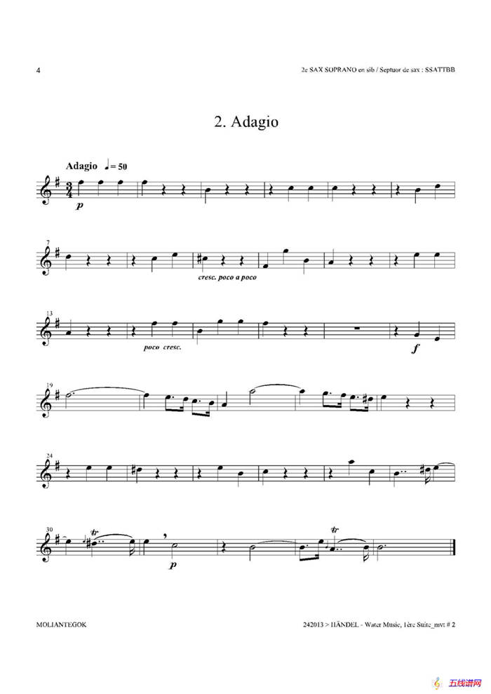 Water Music（HWV.348 No.1）（第二高音萨克斯）