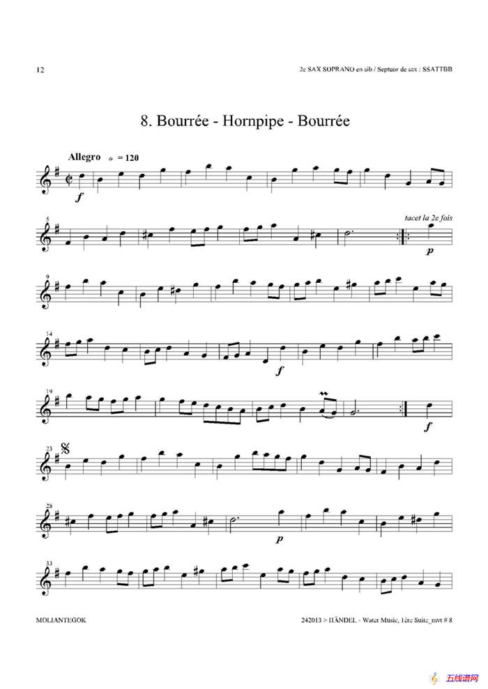 Water Music（HWV.348 No.1）（第二高音萨克斯）