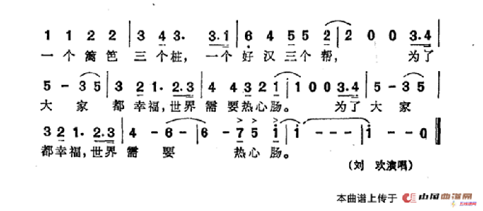 世界需要热心肠（乔羽词 谷建芬曲）