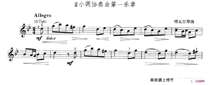 g小调协奏曲第一乐章