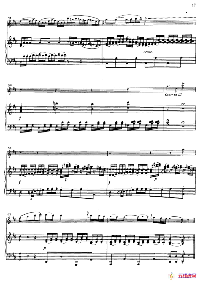 第三协奏曲第二乐章 G大调 Op.216（小提琴和钢琴）