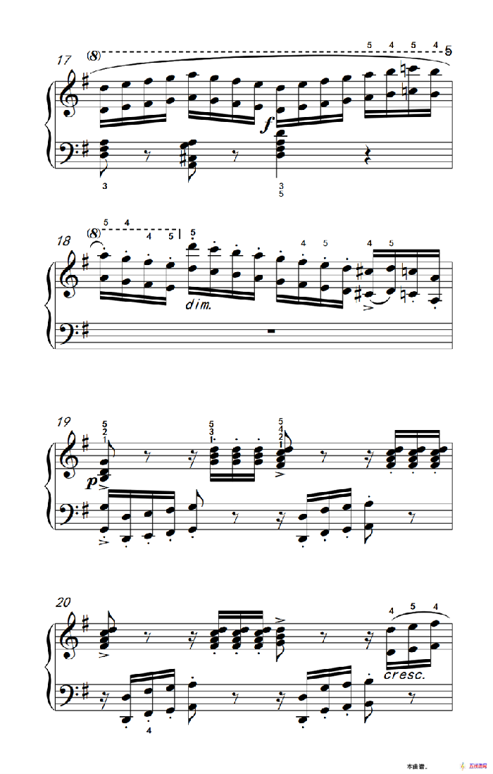 车尔尼钢琴八度练习曲 553（2）