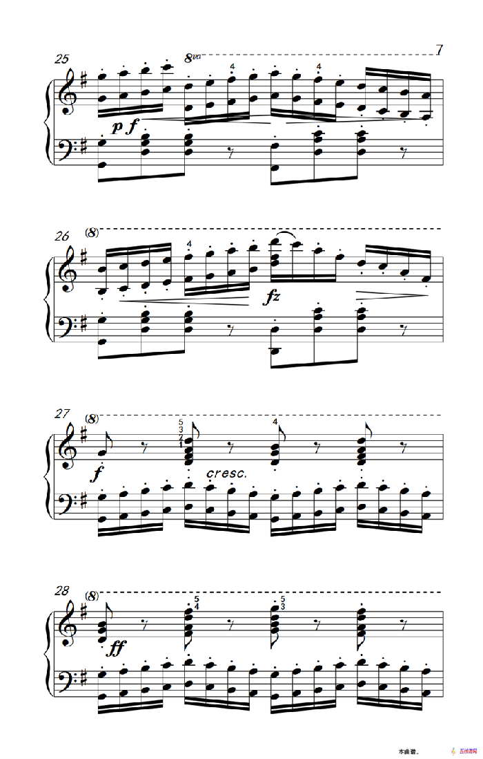 车尔尼钢琴八度练习曲 553（2）