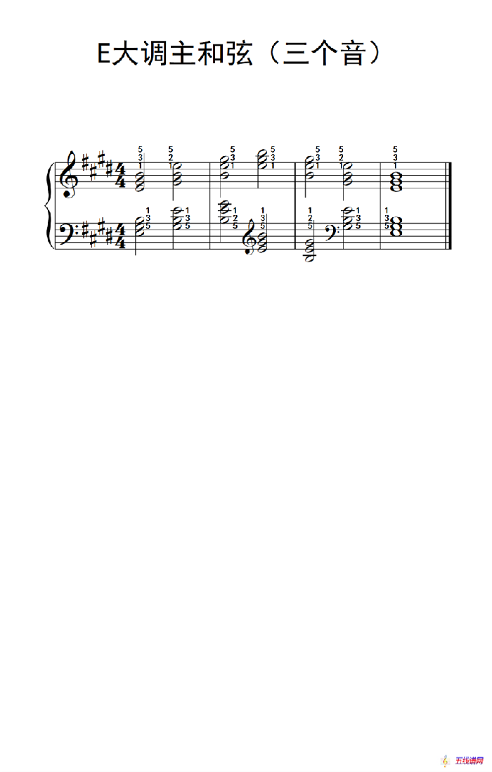 E大调主和弦（三个音）（孩子们的钢琴音阶、和弦与琶音 2）