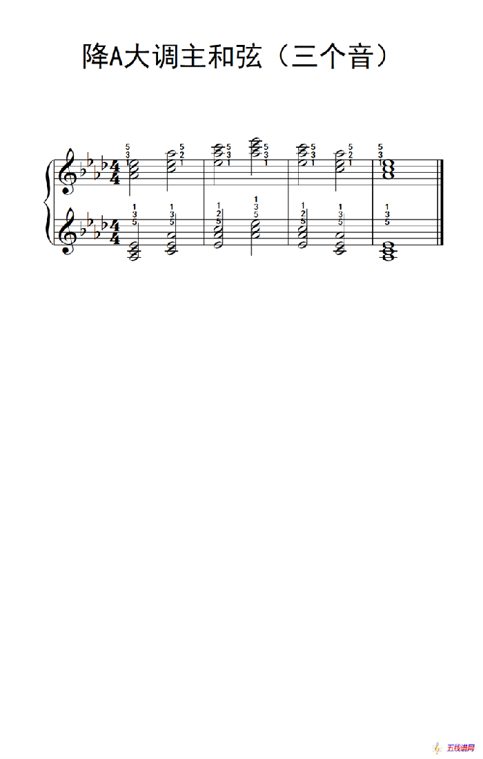 降A大调主和弦（三个音）（孩子们的钢琴音阶、和弦与琶音 2）