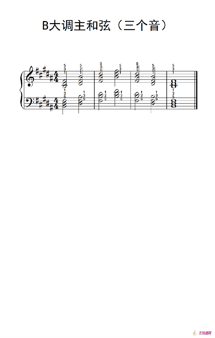 B大调主和弦（三个音）（孩子们的钢琴音阶、和弦与琶音 2）