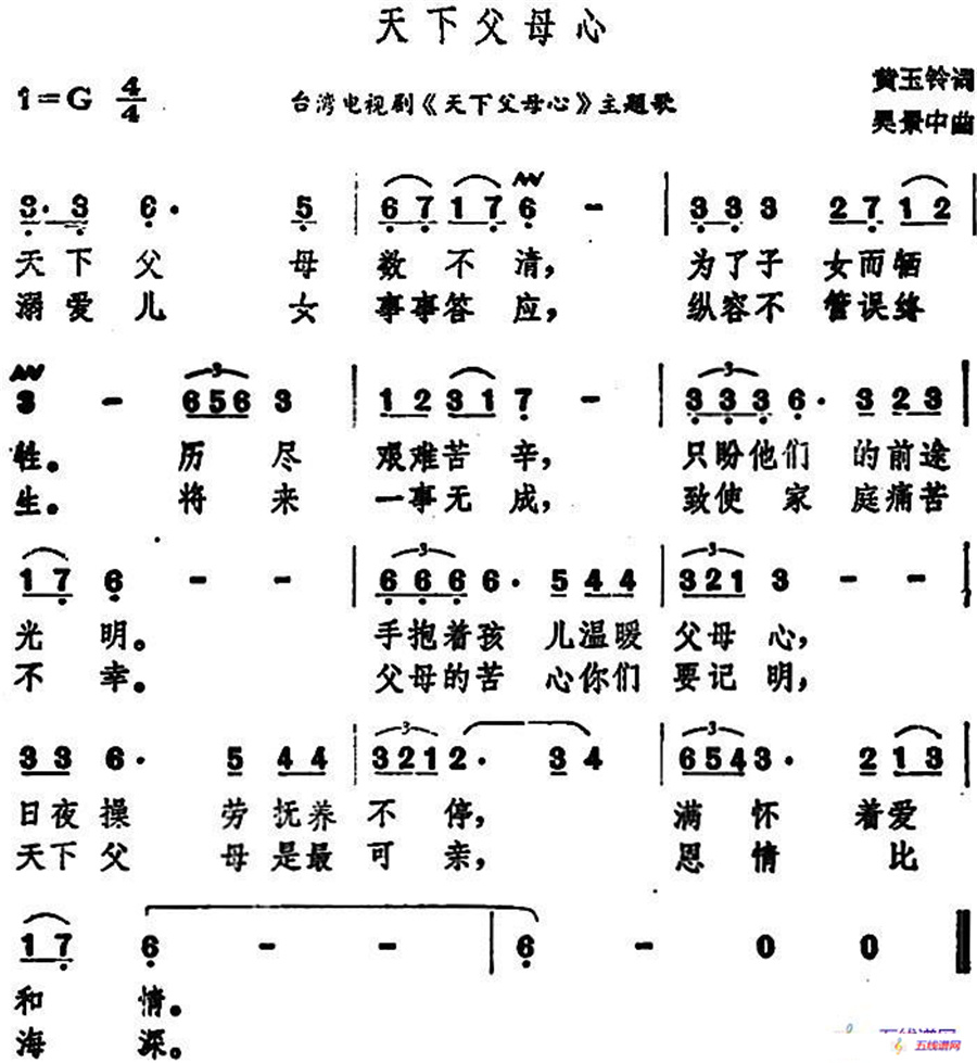 天下父母心（台湾电视剧《天下父母心》主题歌）