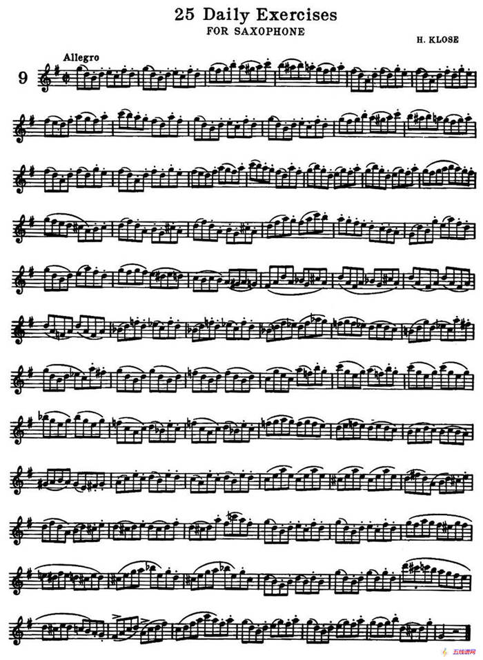 25 Daily Exercices for Saxophone（9—17）