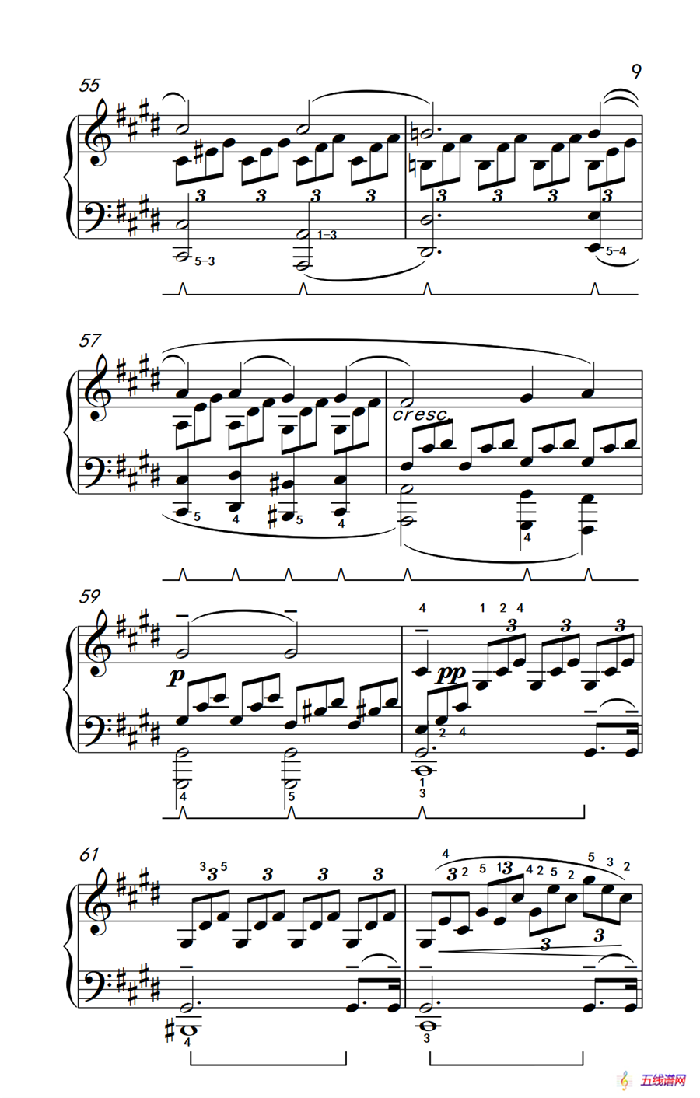 第十四号钢琴奏鸣曲（月光） 持续的慢板