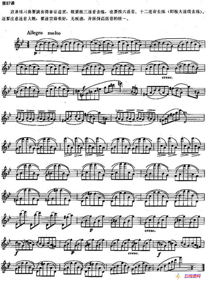 长笛练习曲100课之第87课 （三连音、六连音与十二连音练习曲）