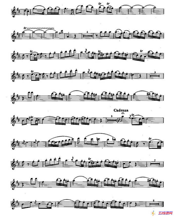 长笛八级考级曲谱（第四部分1—2）
