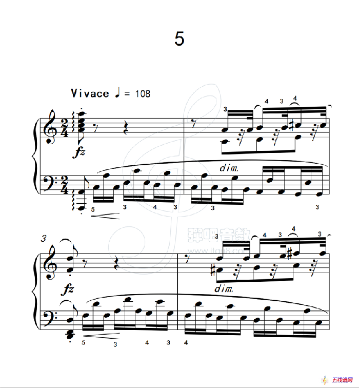 练习曲 5（克拉莫钢琴练习曲60首）