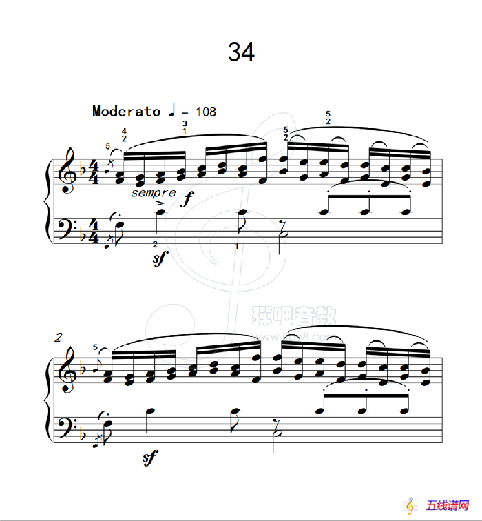 练习曲 34（克拉莫钢琴练习曲60首）
