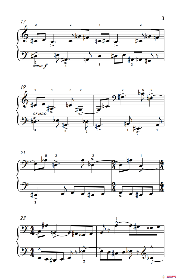半音创意曲（三） A（巴托克 小宇宙 钢琴教程 6）