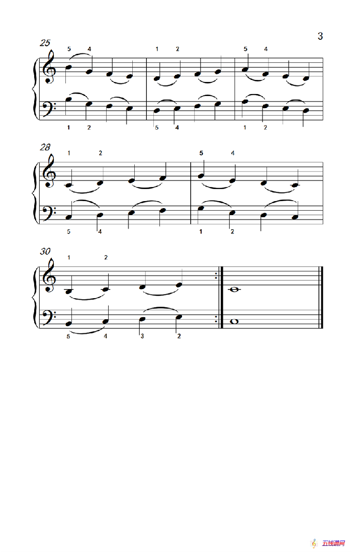 两音乐句（约翰·汤普森 成人钢琴教程 第一册）