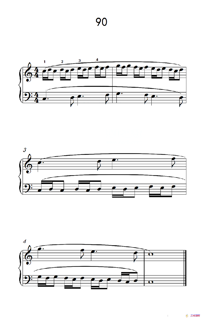两手不同节奏的练习 90（儿童钢琴手指练习 2）