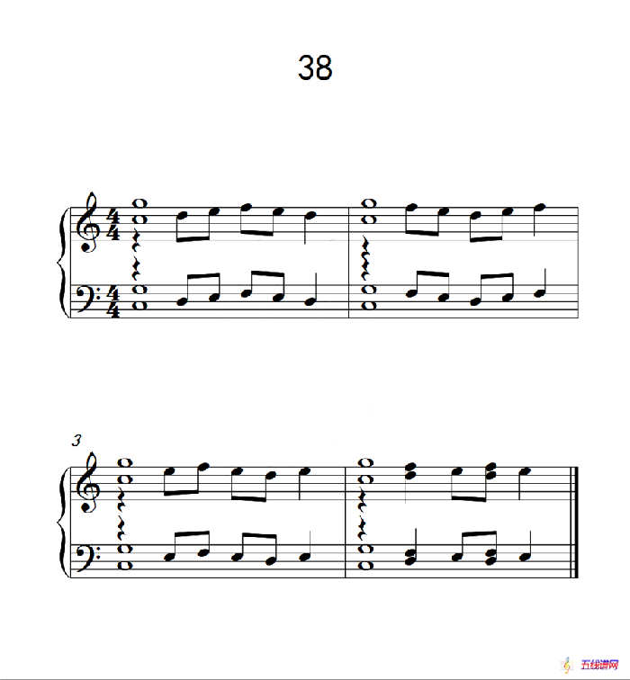 加强手指独立性的练习 38（儿童钢琴手指练习 2）