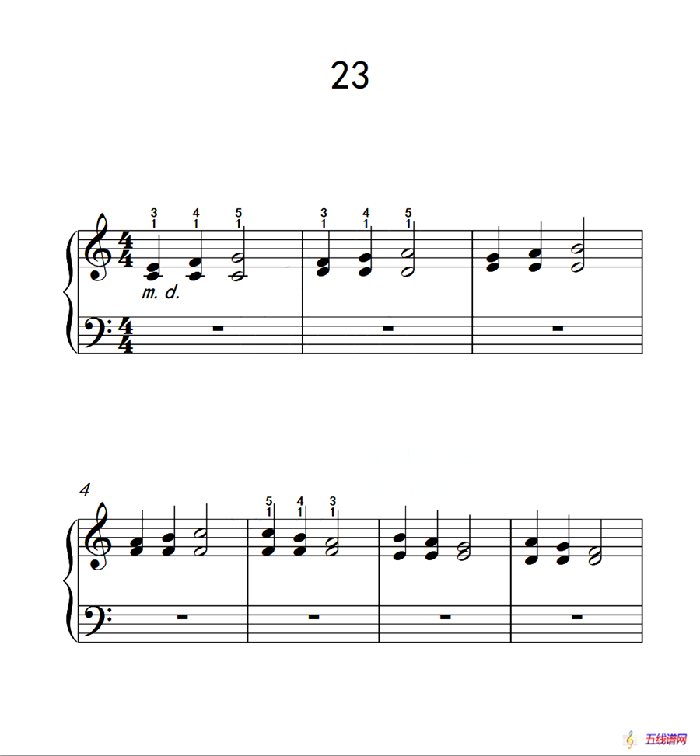 双音练习 23（儿童钢琴手指练习 2）