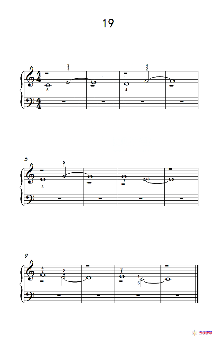双音练习 19（儿童钢琴手指练习 2）