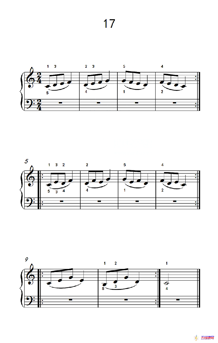 连音练习 17（儿童钢琴手指练习 2）