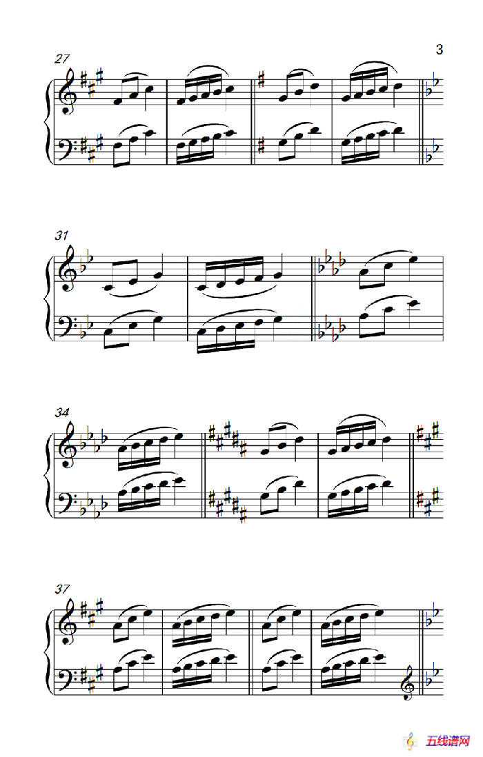 七.五指原位移调练习26（1）（儿童钢琴手指练习 1）